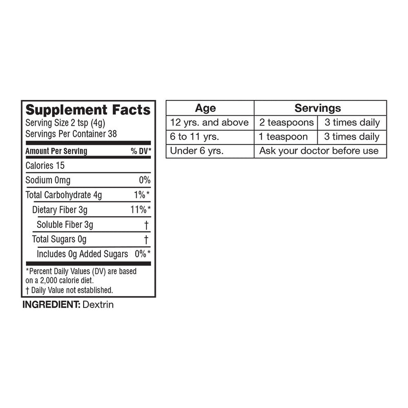 Clear Fiber Powder, 38 Doses, 5.4 oz, QC96795