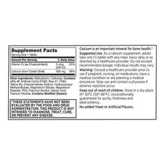 Calcium 500 mg plus Vitamin D Tablets, 60 ct, QC95210