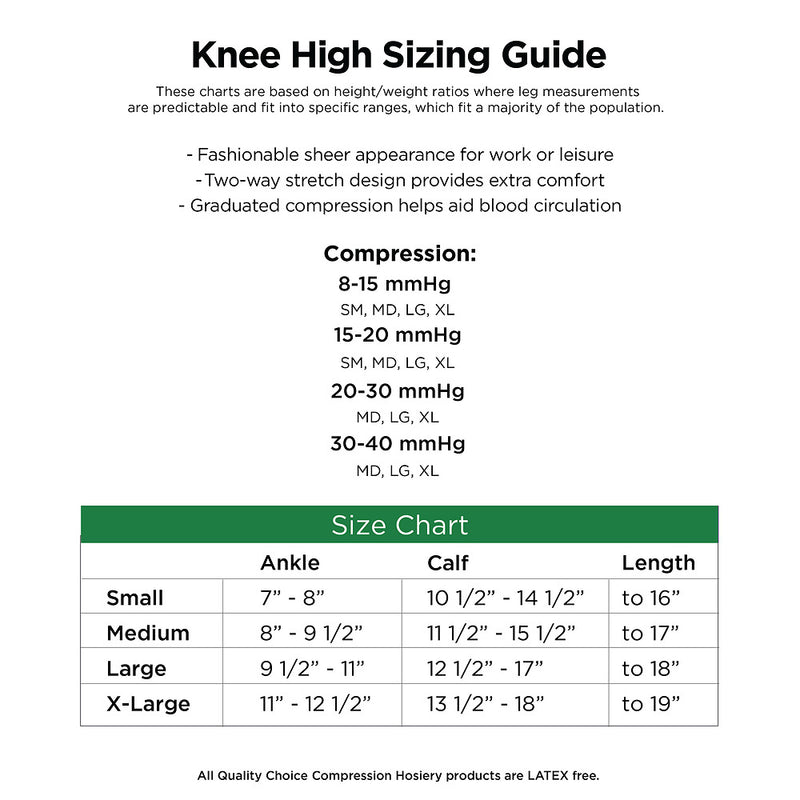Stocking Knee High Open Toe 30-40mmHg Beige Medium, 1 pr, QC96656