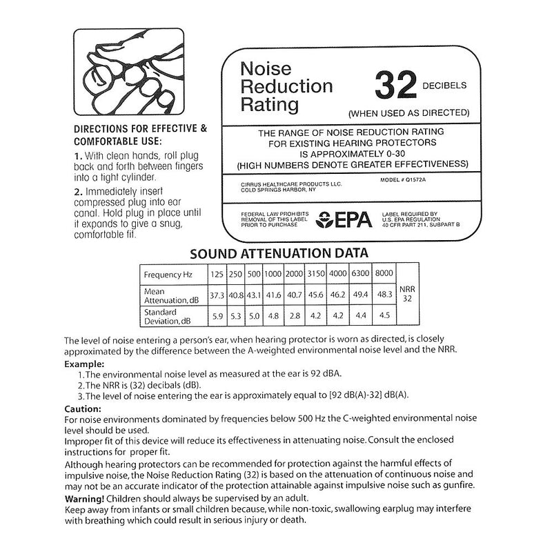 Earplugs Soft Foam & Latex-Free, 10 pr, QC95619