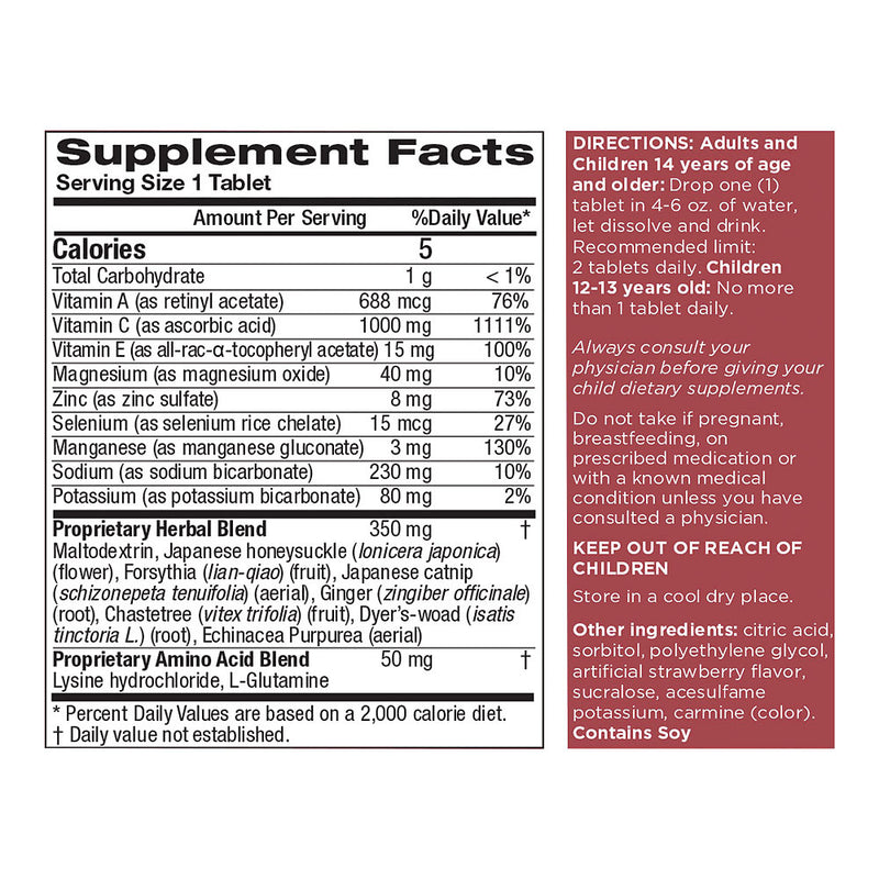 Effervescent Immune Support Dietary Supplement Tablets, 10 ct, QC99902