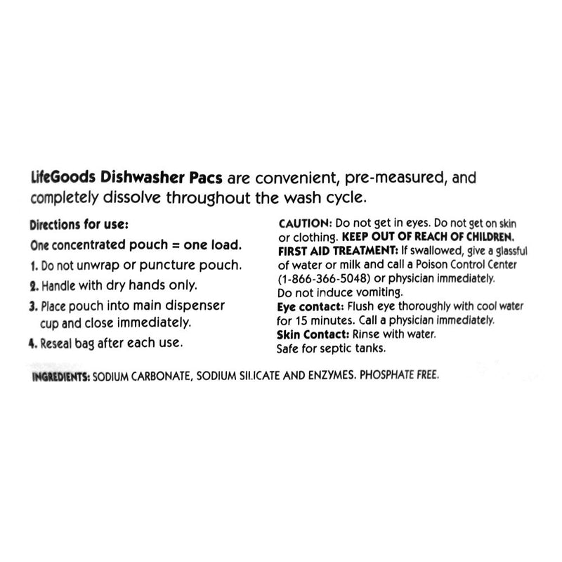 LifeGoods Dishwasher Pacs, 20 ct, QC60069