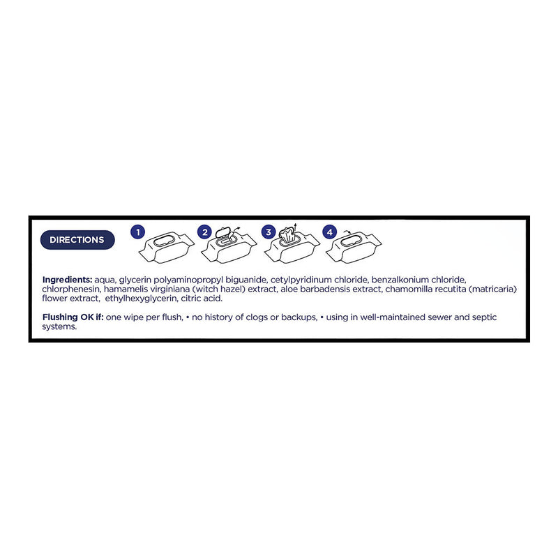Flushable Wipes with Aloe & Vitamin E, 2 Pk, QC99958