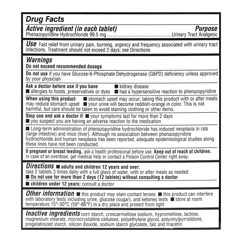 Urinary Pain Relief Max-Strength Tablets, 24 ct, QC99666