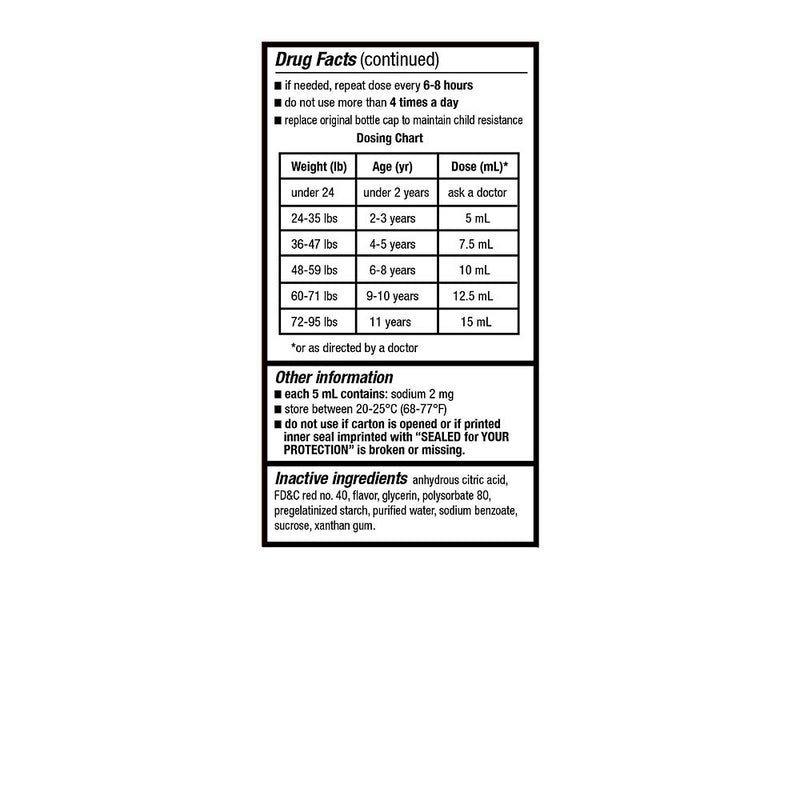 Ibuprofen Children's Oral Suspension, Bubble Gum Flavor, 4 oz, QC99575