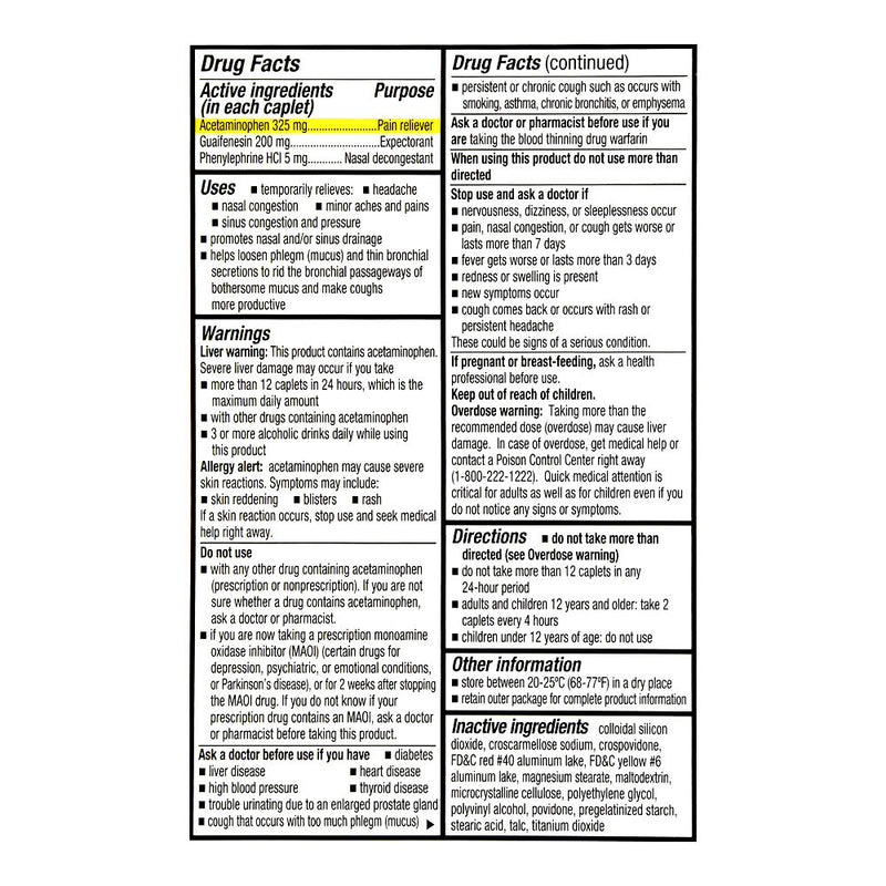 Mucus Relief Severe Congestion Caplets, 20 ct, QC99407