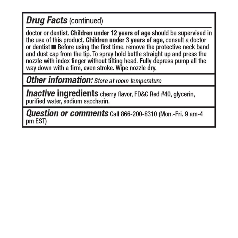 Sore Throat Spray, Cherry Flavor, 6 oz, QC97536