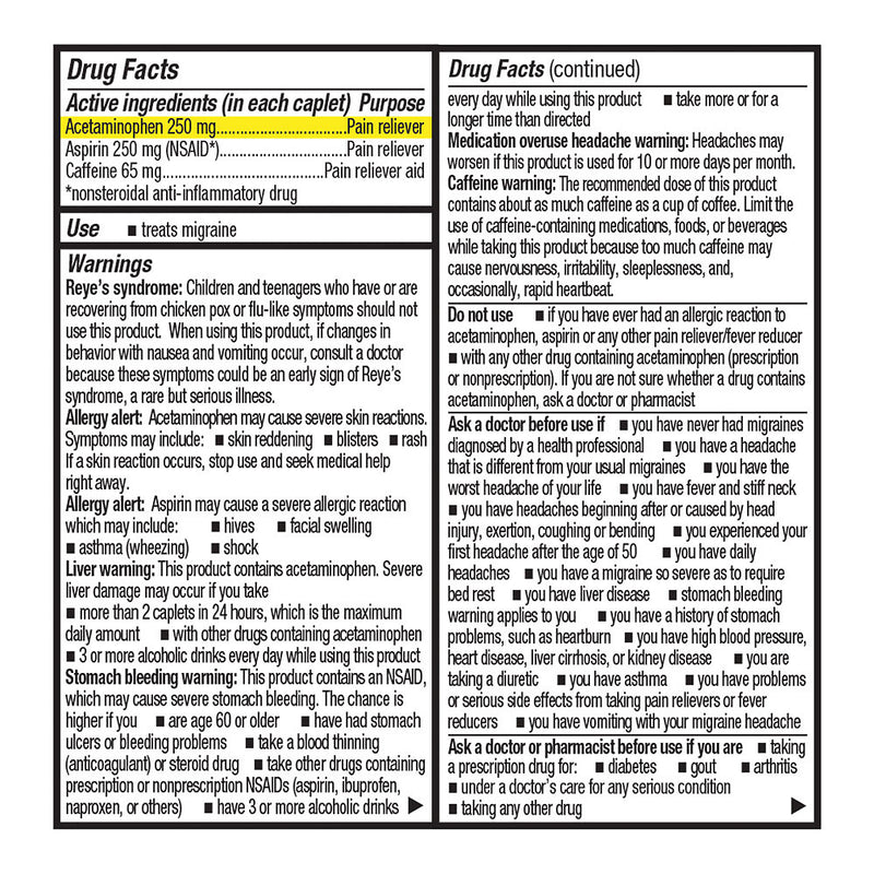 Migraine Relief Headache Caplets, 24 ct, QC99890