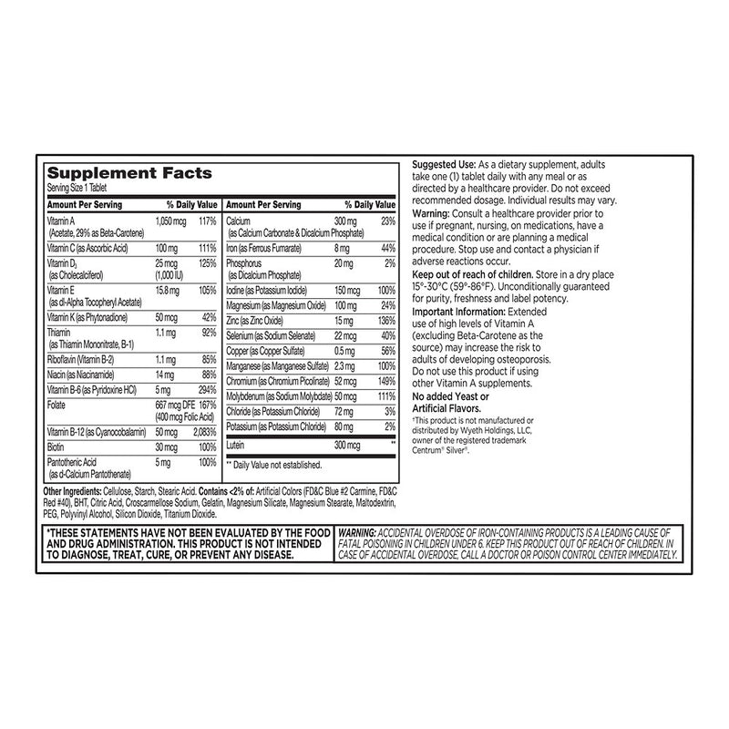 Multi-Vite Women's 50+ Multivitamin Tablets, 100 ct, QC99144