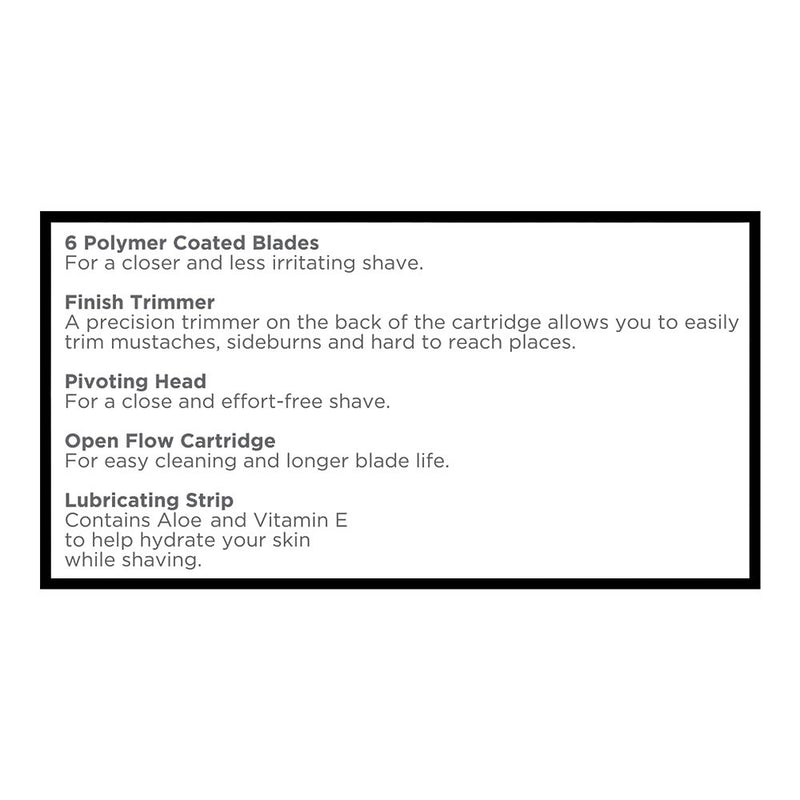 Six-Blade Men's Cartridges with Trimmer, 4 ct, QC96747