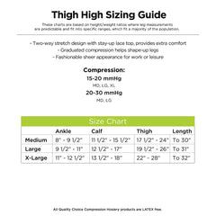 Stocking Thigh Lace 15-20mmHg Beige XL, 1 pr, QC99250