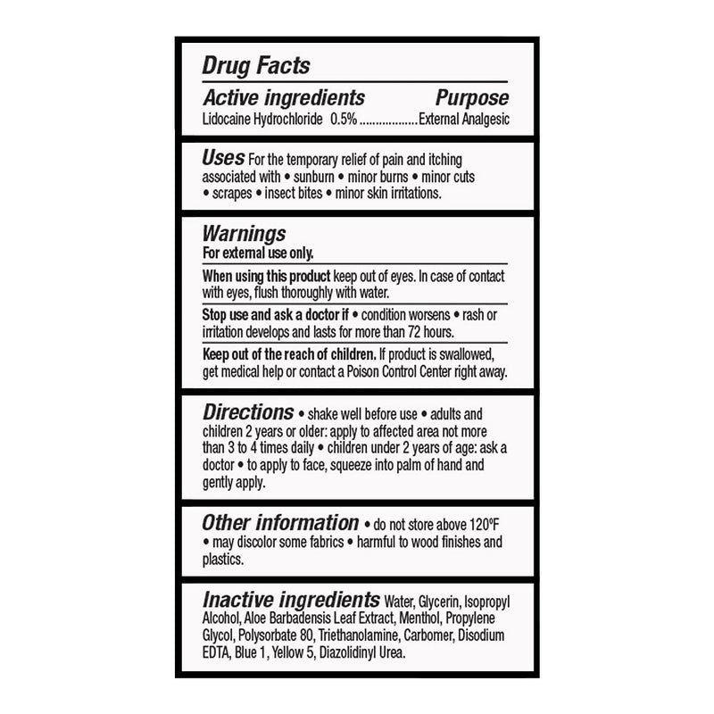 After Sun Aloe Vera with Lidocaine, 8 oz, QC99709