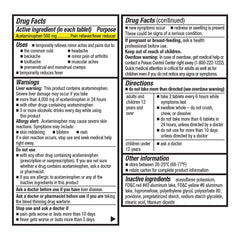 Acetaminophen Extra-Strength 500 mg Easy-to-Swallow Tablets, 100 ct, QC95771