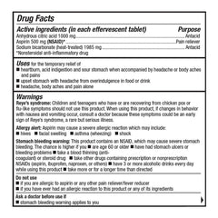 Effervescent Antacid & Pain Relief Extra-Strength Tablets, 24 ct, QC99790