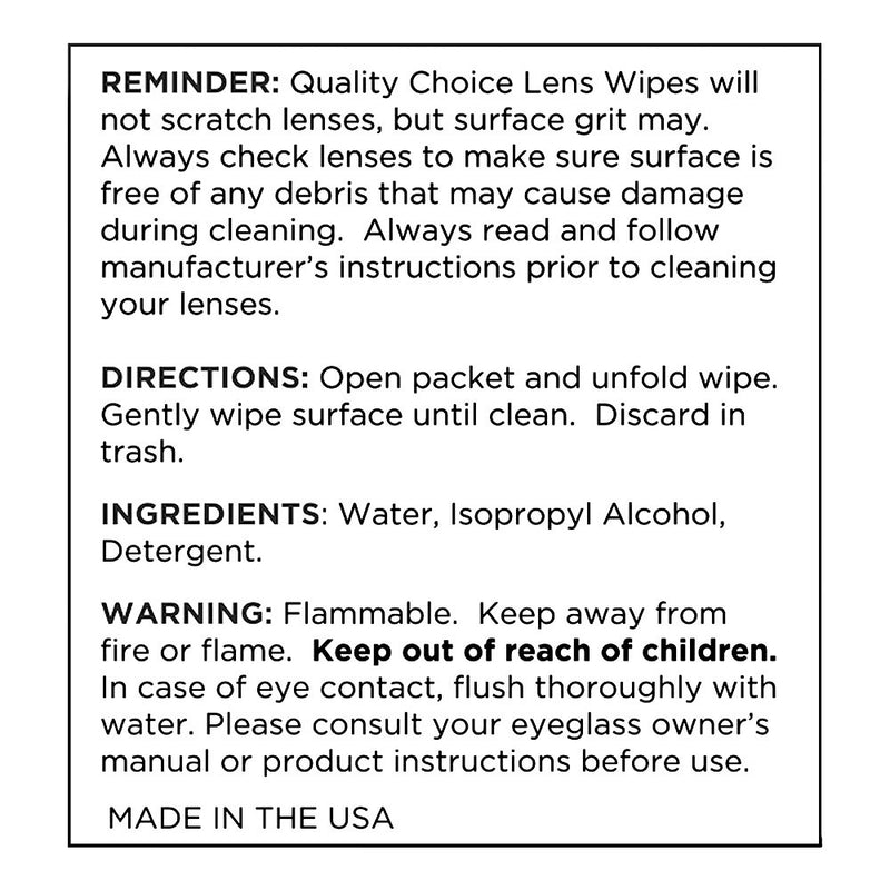 Eyeglass Pre-Moistened Lens Wipes, 30 ct, QC97062