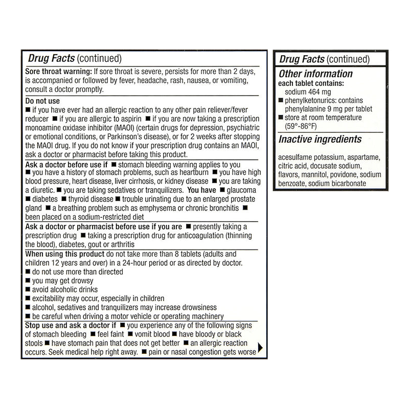 Effervescent Cold Relief Plus Tablets, 20 ct, QC95704