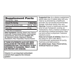 Vitamin C 500 mg with Rose Hips Tablets, 100 ct, QC98578