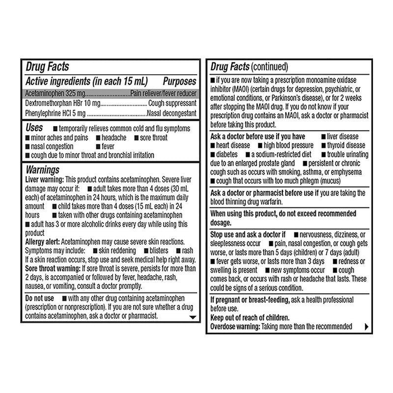 Daytime Cold & Flu Liquid, Original Flavor, 8 oz, QC97010