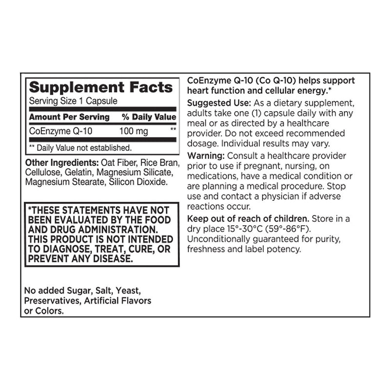 CoQ-10 100 mg Capsules, 30 ct, QC95998