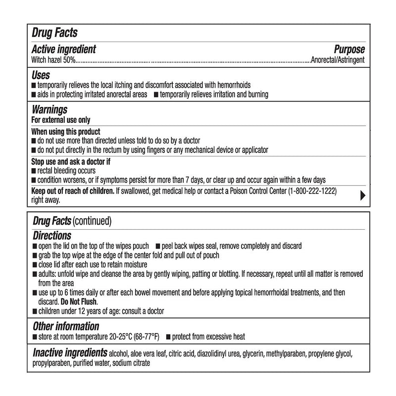 Medicated Hemorrhoidal Wipes, 48 ct, QC95049