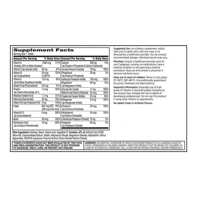 Multi-Vite Adult Advanced Multivitamin Tablets, 300 ct, QC95926