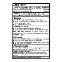 Heartburn Antacid Extra-Strength Chewable Tablets, 100 ct, QC95079