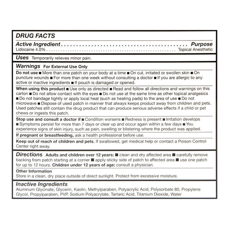Pain Relief Patch with Lidocaine, 5 ct, QC99627
