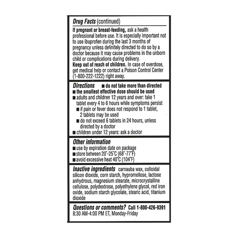 Ibuprofen 200 mg Brown Tablets, 500 ct, QC98760