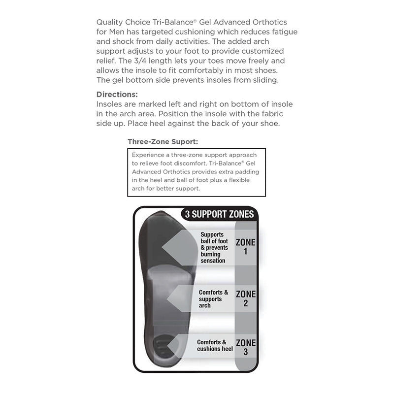 Tri-Balanced Men's Insoles, OSFA, 1 pr, QC95370
