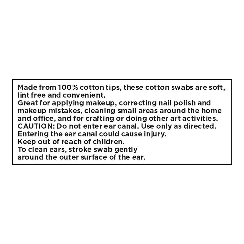 Cotton Swab Paper Sticks (Travel Size), 100 ct, QC99901