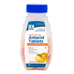 Antacid Regular Strength Chewable Tablets, Tropical Fruit Flavor, 66 ct, QC90057