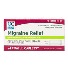 Migraine Relief Headache Caplets, 24 ct, QC99890