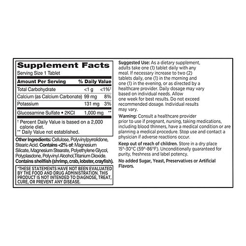 Glucosamine Sulfate 1000 mg Tablets, 100 ct, QC99867