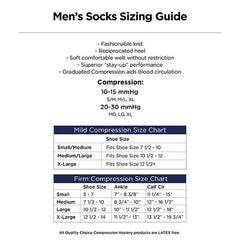 Socks Knee High Men's 20-30mmHg Brown Large, 1 pr, QC96649