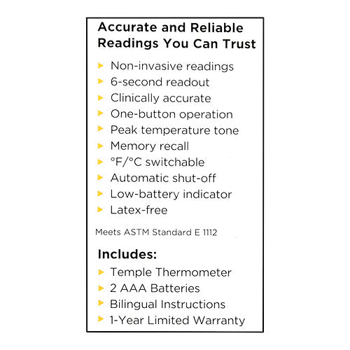 Temple Digital Thermometer, 1 ct, QC95697