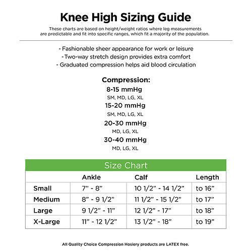 Stocking Knee High Closed Toe 20-30mmHg Beige Medium, 1 pr, QC96653