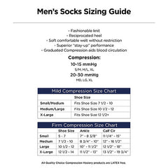 Socks Knee High Men's 20-30mmHg Black XL, 1 pr, QC96648