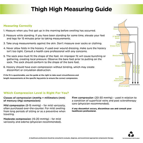 Stocking Thigh Lace 15-20mmHg Beige Large, 1 pr, QC99251