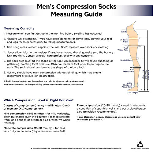 Socks Knee High Men's 20-30mmHg Black XL, 1 pr, QC96648