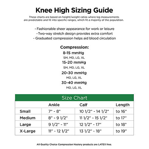 Stocking Knee High Open Toe 30-40mmHg Beige Medium, 1 pr, QC96656