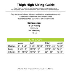 Stocking Thigh Lace 20-30mmHg Beige Large, 1 pr, QC99254