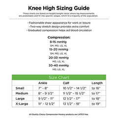 Stocking Knee High Closed Toe 20-30mmHg Beige XL, 1 pr, QC96654