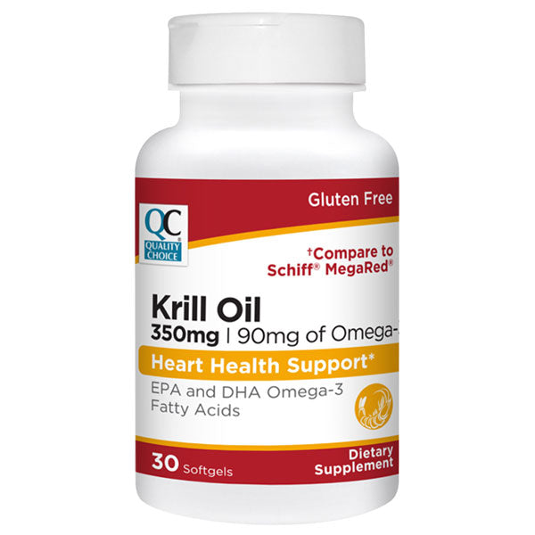 Krill Oil 350 mg plus 90 mg Omega-3 Softgels, 30 ct, QC99579