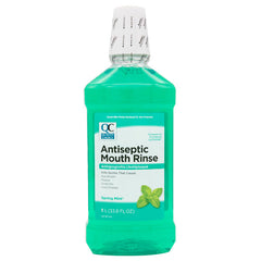 Antiseptic Mouth Rinse, Spring Mint Flavor, 33.8 oz, QC99444