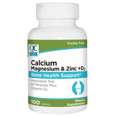 Calcium, Magnesium & Zinc plus D3 Tablets, 100 ct, QC95914