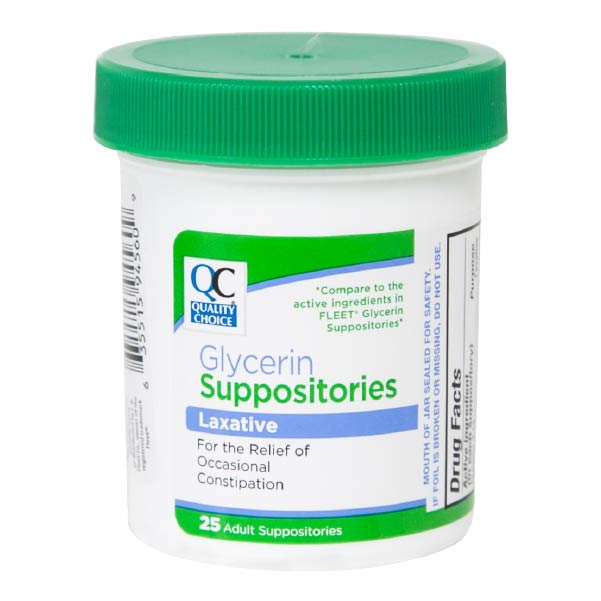 Glycerin Adult Suppositories, 25 ct, QC94560