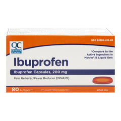 Ibuprofen 200 mg Liquid Softgels, 80 ct, QC99615