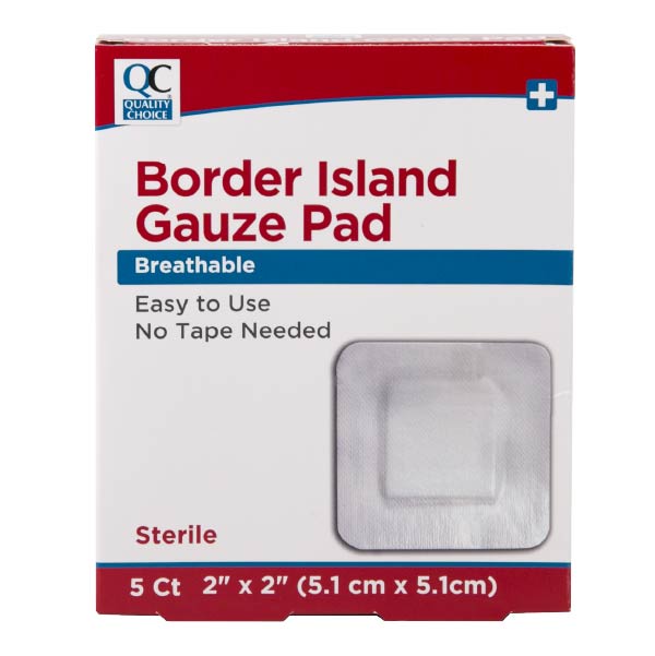 Border Island Gauze Pad 2" X 2", 5 ct, QC95293