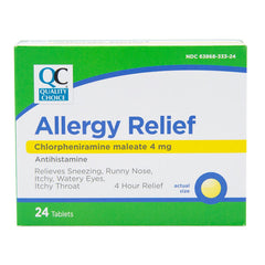 Allergy Relief Chlorpheniramine Tablets, 24 ct, QC98227