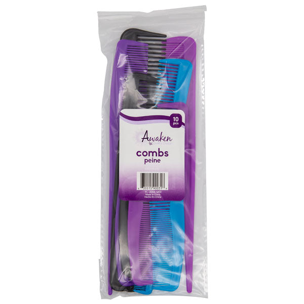 Comb Set: Multi-Sizes & Colors, 10 ct QC90031 | quality-choice-products